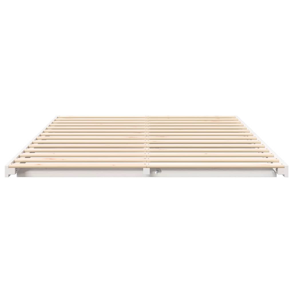 Sengestel Hvid 140 x 200 cm Massiv fyrretræ