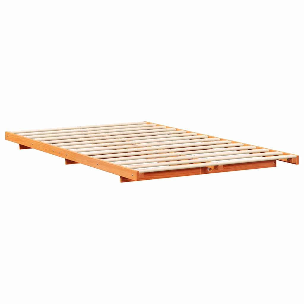 Sengestel Voks brun 140 x 190 cm Massiv fyrretræ