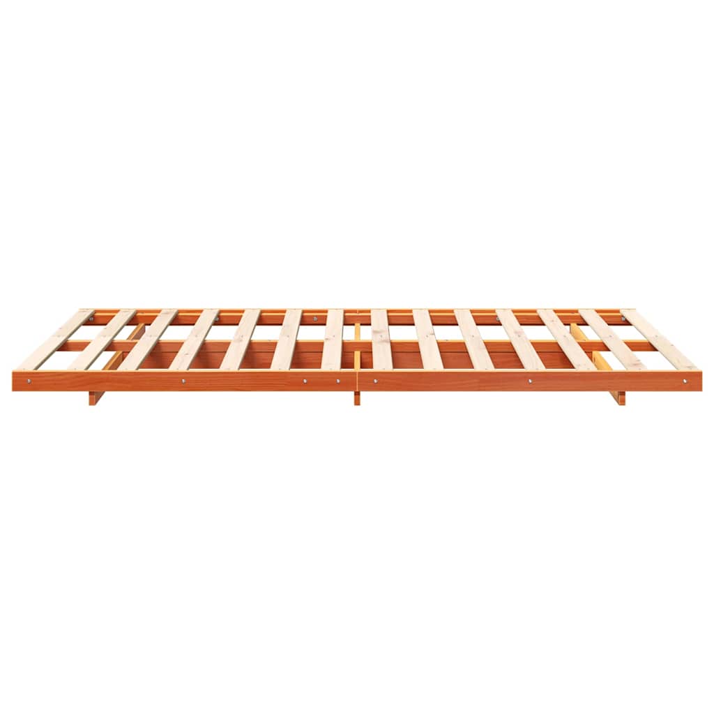 Sengestel Voks brun 140 x 190 cm Massiv fyrretræ
