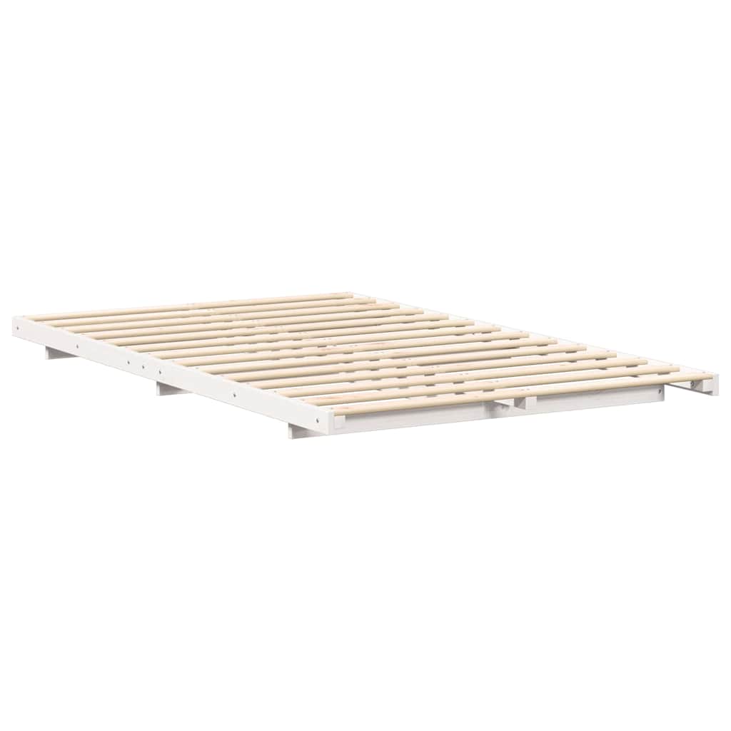 Sengestel Hvid 135 x 190 cm Massiv fyrretræ