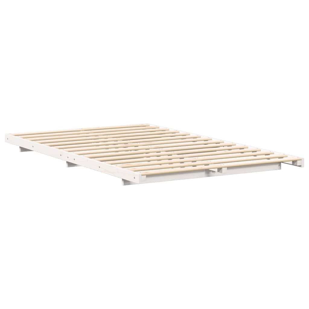 Sengestel Hvid 135 x 190 cm Massiv fyrretræ