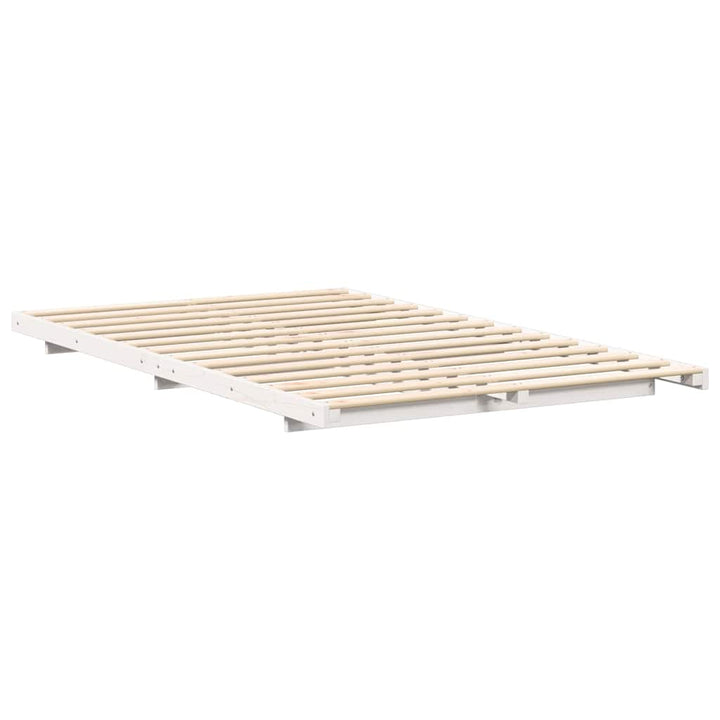 Sengestel Hvid 135 x 190 cm Massiv fyrretræ