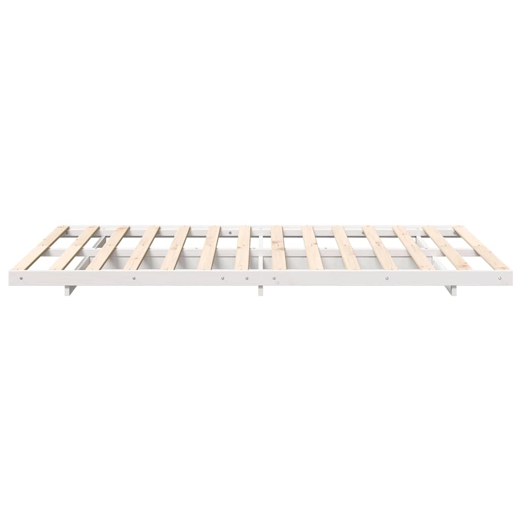 Sengestel Hvid 135 x 190 cm Massiv fyrretræ