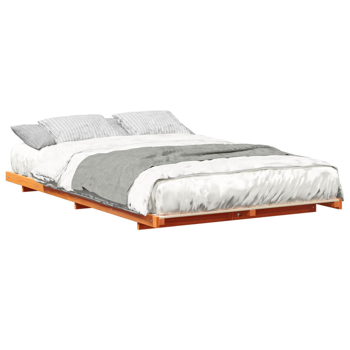 Sengestel Voks brun 135 x 190 cm Massiv fyrretræ