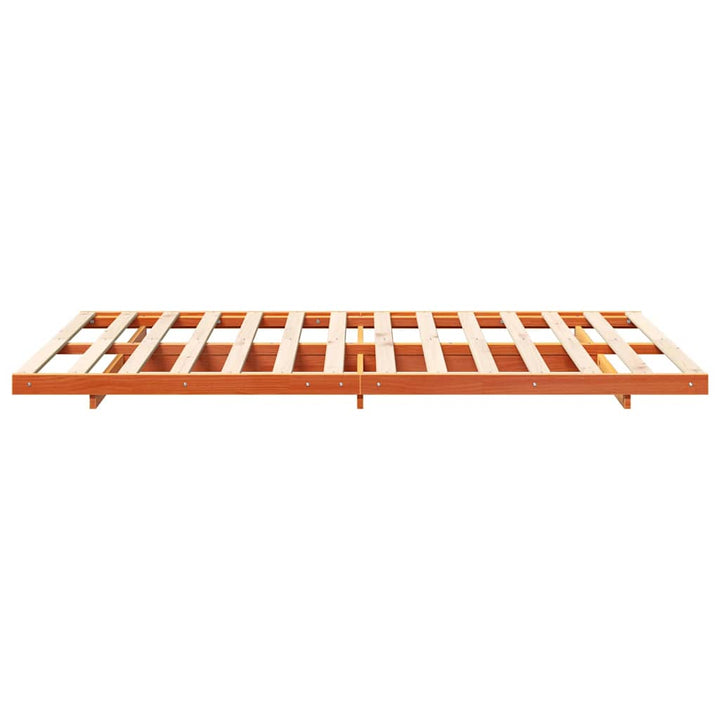 Sengestel Voks brun 135 x 190 cm Massiv fyrretræ