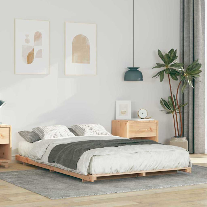 Sengestel Brun 120 x 190 cm Massiv fyrretræ