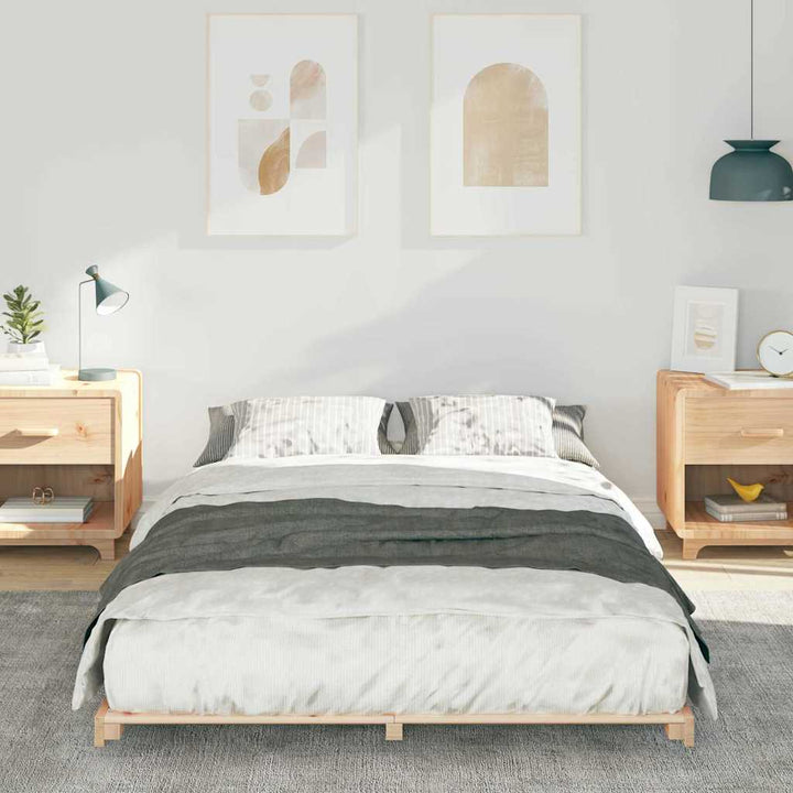 Sengestel Brun 120 x 190 cm Massiv fyrretræ