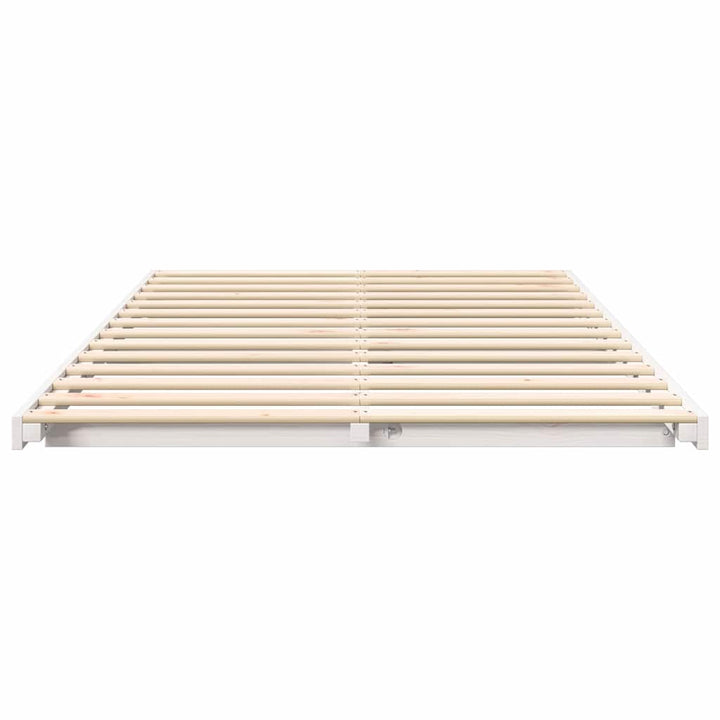 Sengestel Hvid 120 x 190 cm Massiv fyrretræ