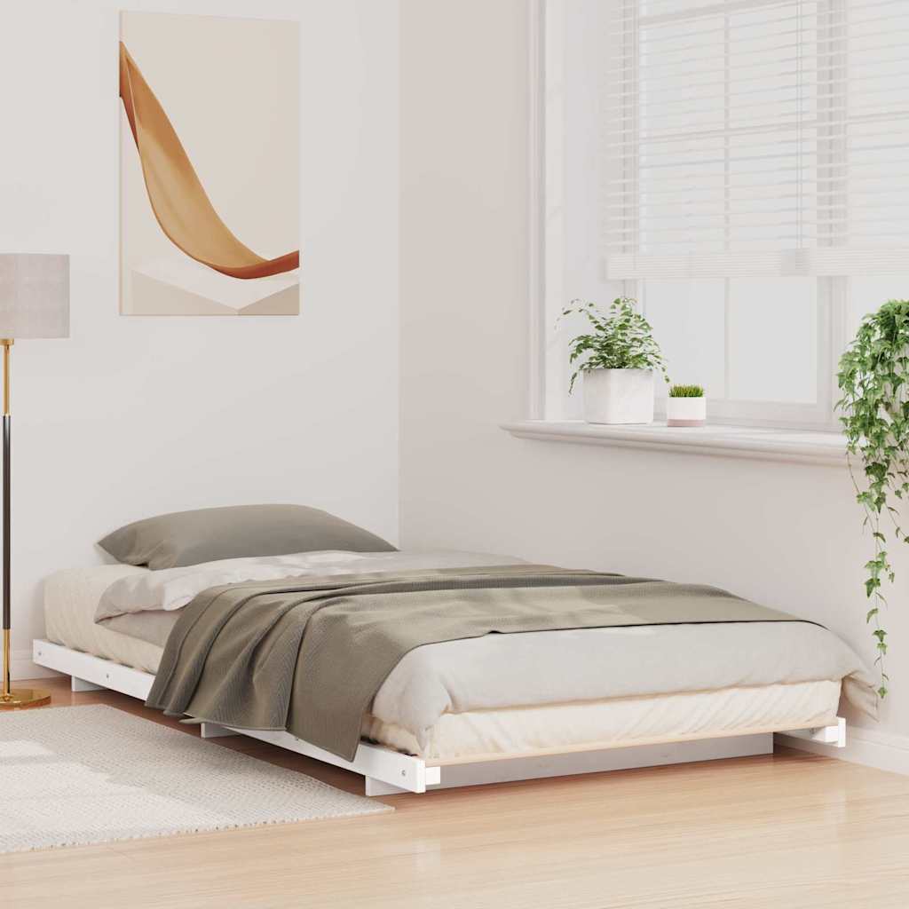Sengestel Hvid 80 x 210 cm Massiv fyrretræ