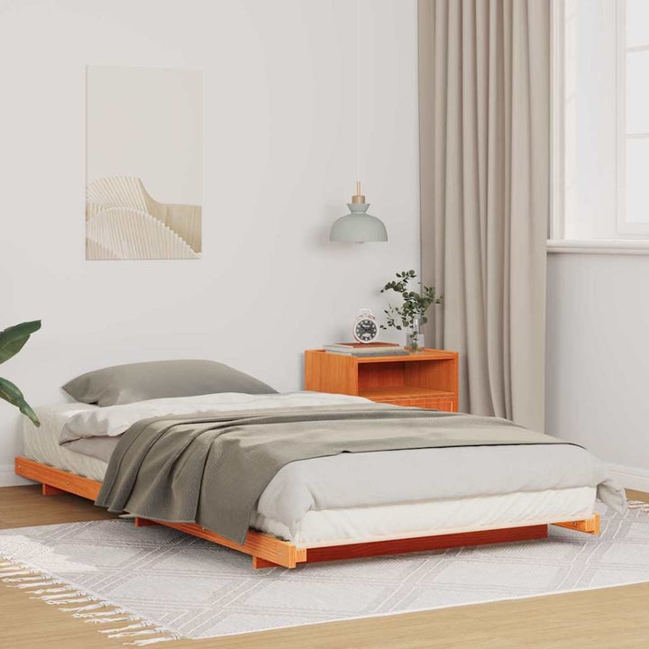 Sengestel Voks brun 100 x 210 cm Massiv fyrretræ