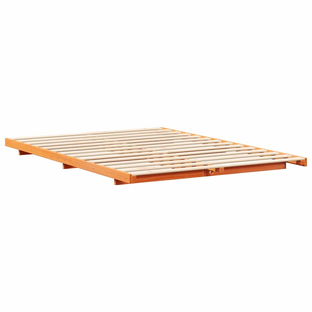 Sengestel Voks brun 140 x 210 cm Massiv fyrretræ