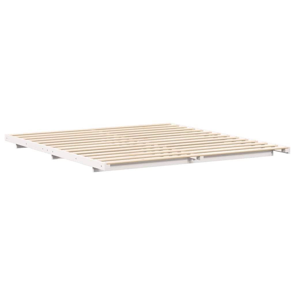 Sengestel Hvid 180 x 210 cm Massiv fyrretræ