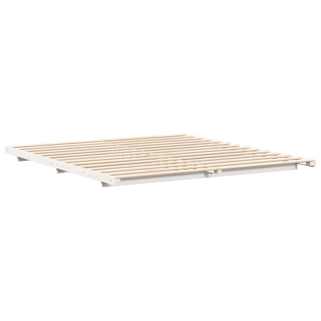 Sengestel Hvid 180 x 210 cm Massiv fyrretræ