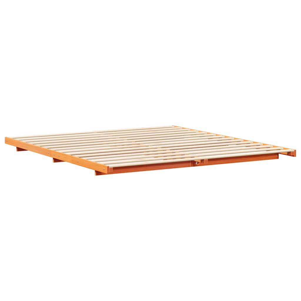 Sengestel Voks brun 180 x 210 cm Massiv fyrretræ