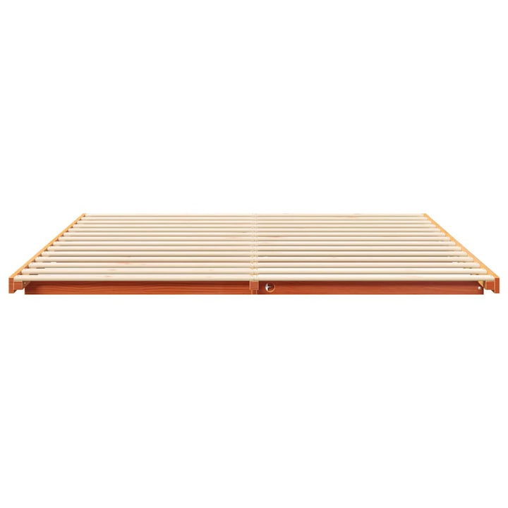 Sengestel Voks brun 180 x 210 cm Massiv fyrretræ