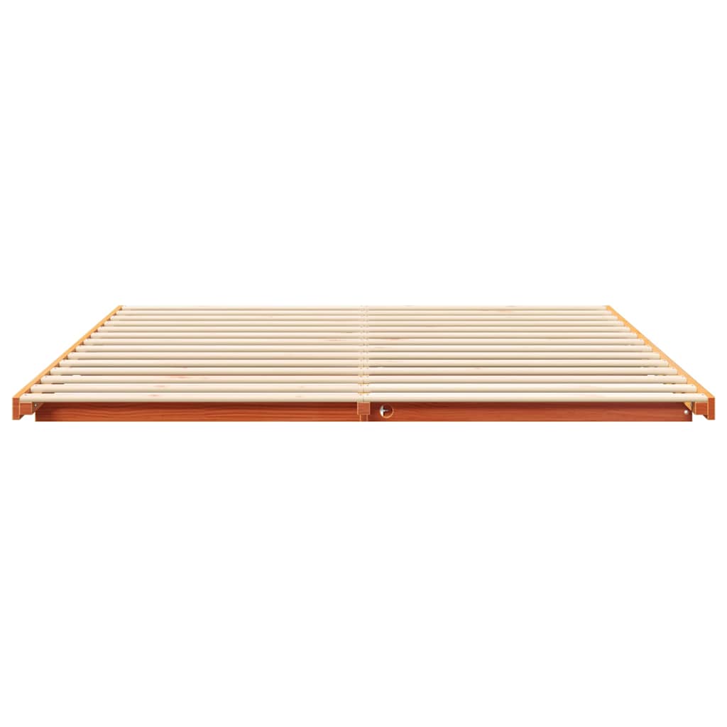 Sengestel Voks brun 200 x 210 cm Massiv fyrretræ