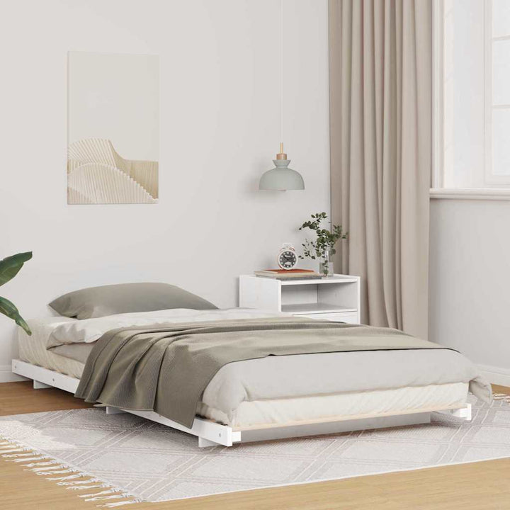 Sengestel Hvid 100 x 220 cm Massiv fyrretræ