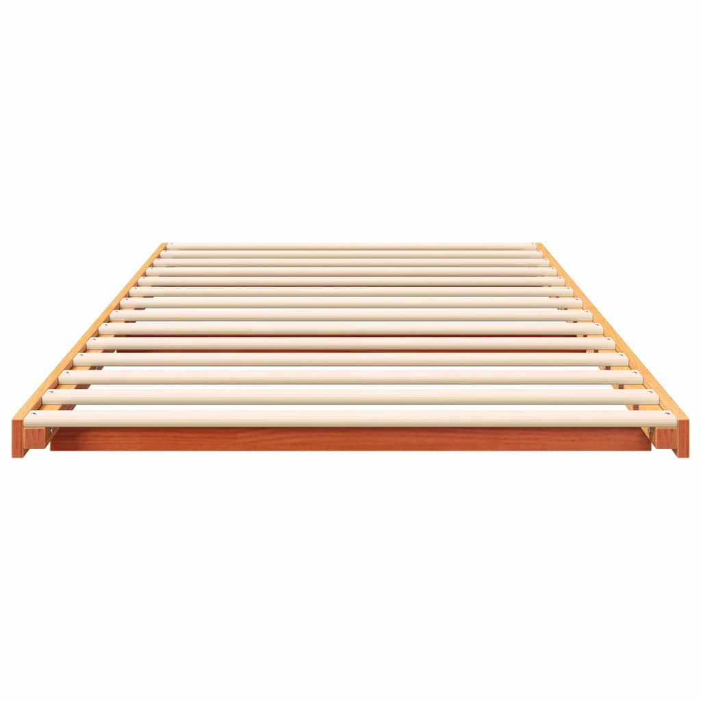 Sengestel Voks brun 100 x 220 cm Massiv fyrretræ