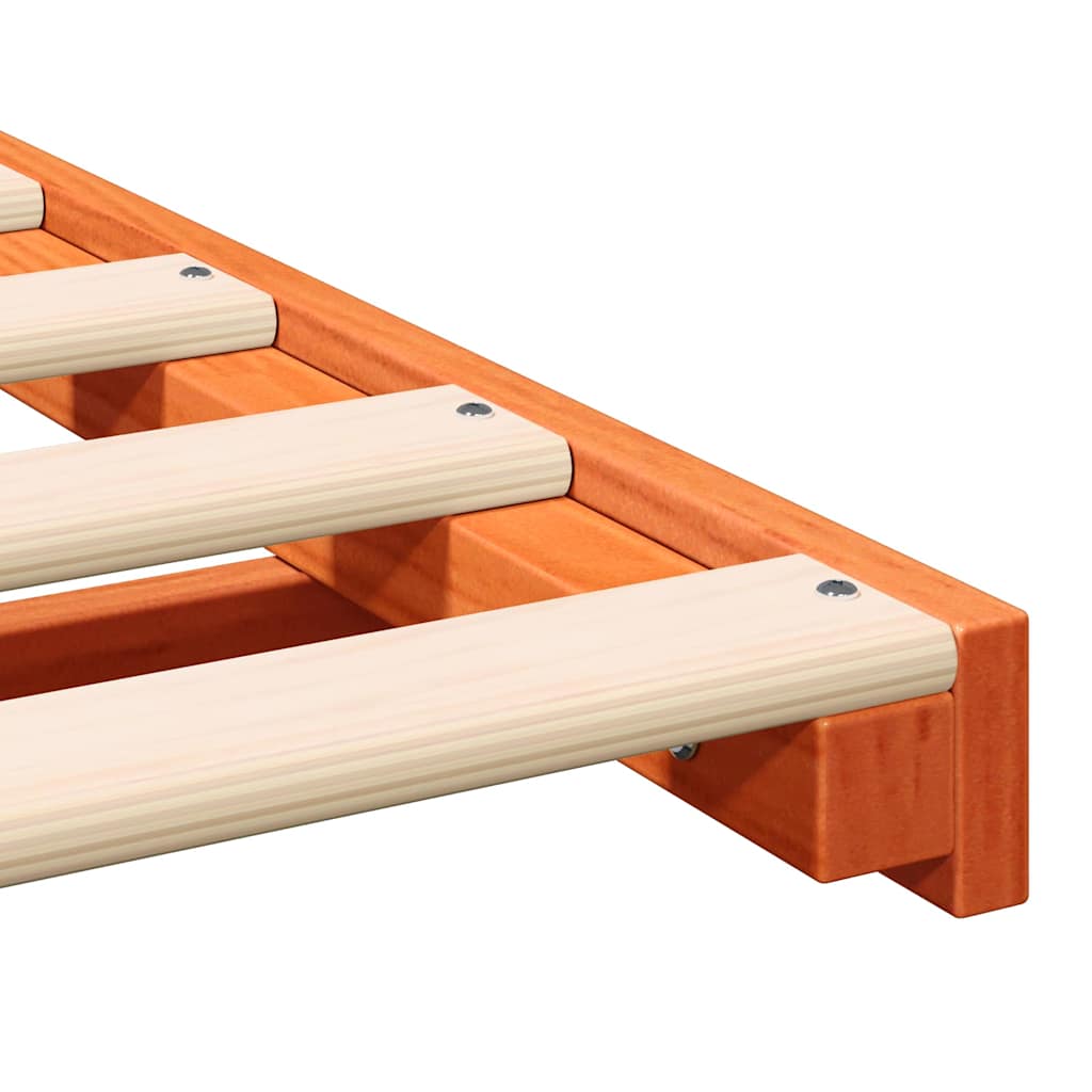 Sengestel Voks brun 140 x 220 cm Massiv fyrretræ