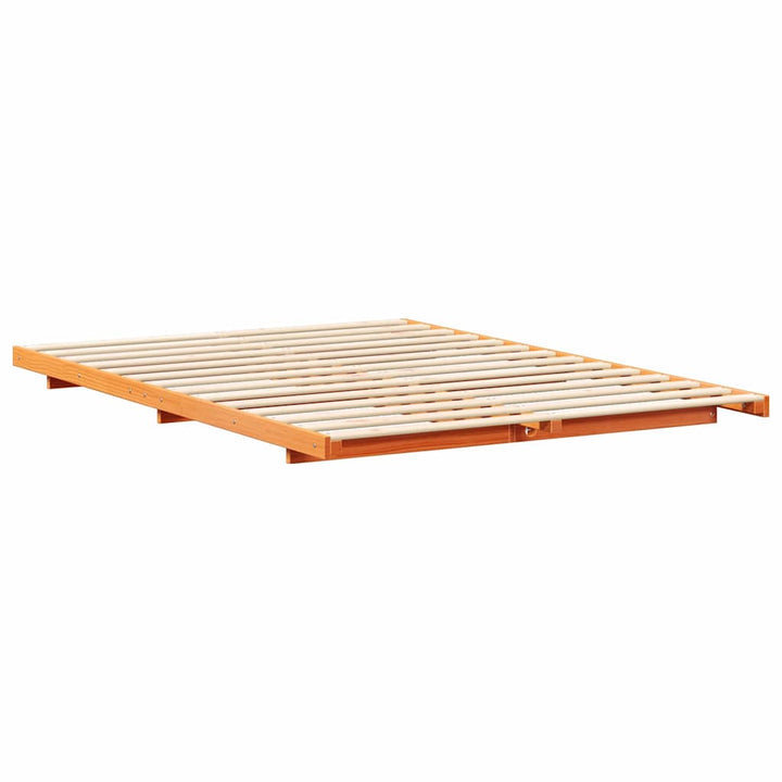 Sengestel Voks brun 140 x 220 cm Massiv fyrretræ
