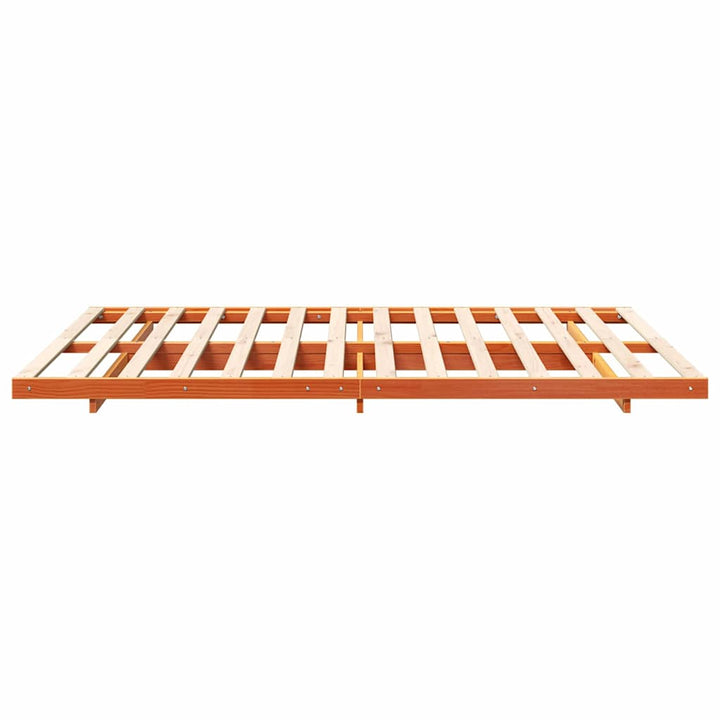 Sengestel Voks brun 140 x 220 cm Massiv fyrretræ