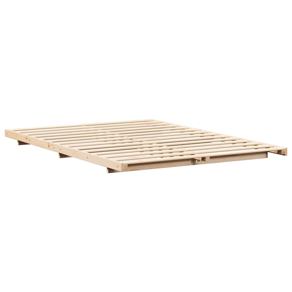 Sengestel Brun 160 x 220 cm Massiv fyrretræ