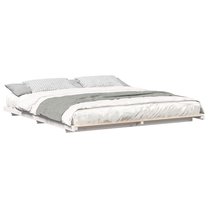 Sengestel Hvid 180 x 220 cm Massiv fyrretræ