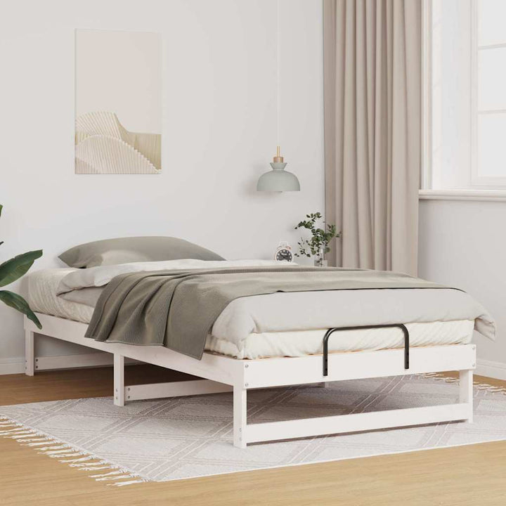 Sengestel Hvid 100 x 200 cm Massiv fyrretræ