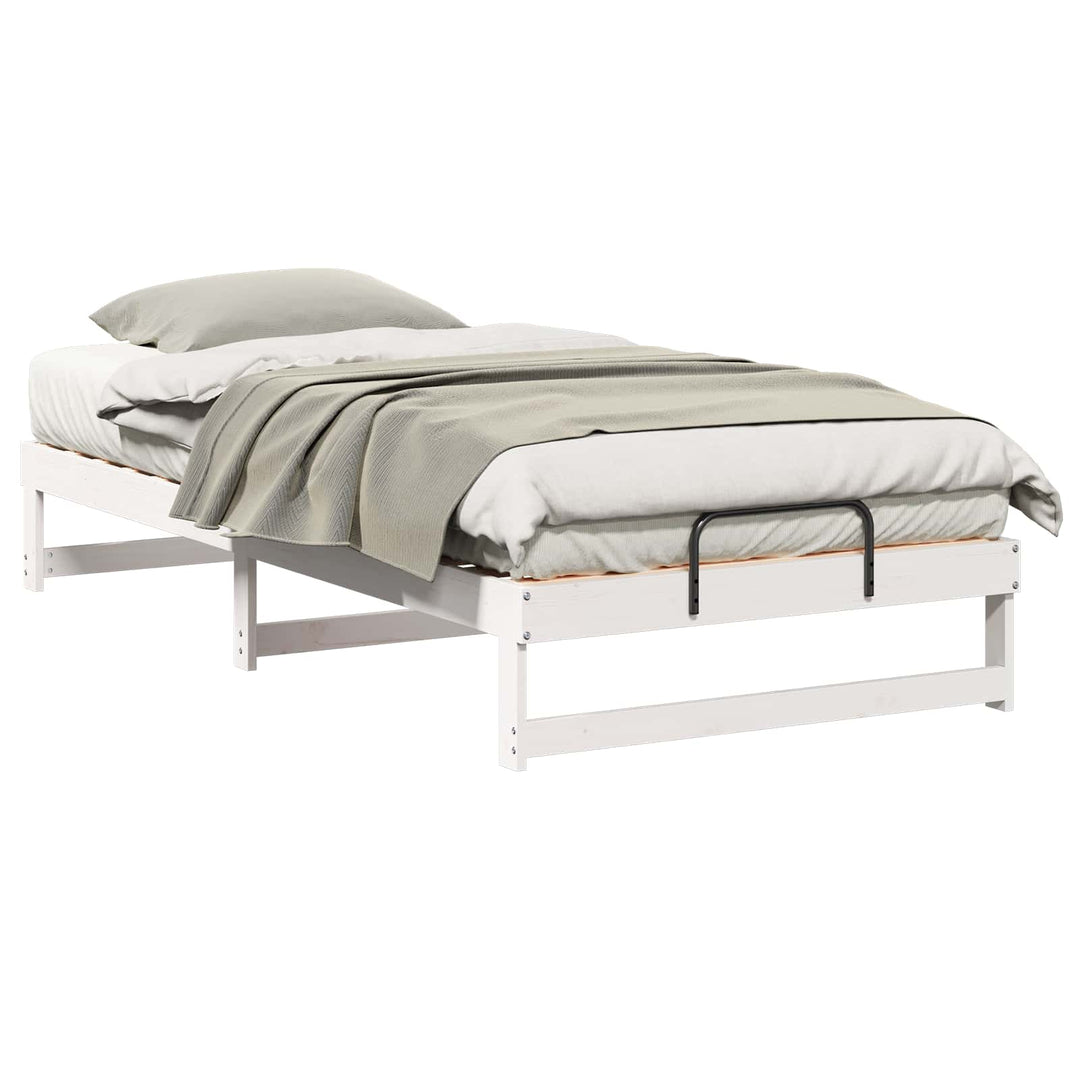 Sengestel Hvid 100 x 200 cm Massiv fyrretræ