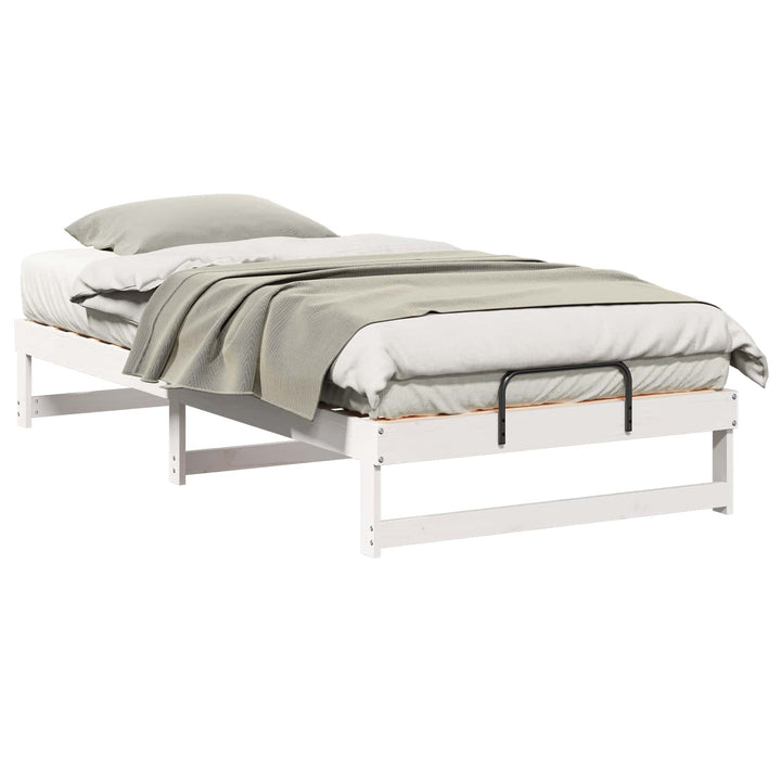 Sengestel Hvid 100 x 200 cm Massiv fyrretræ