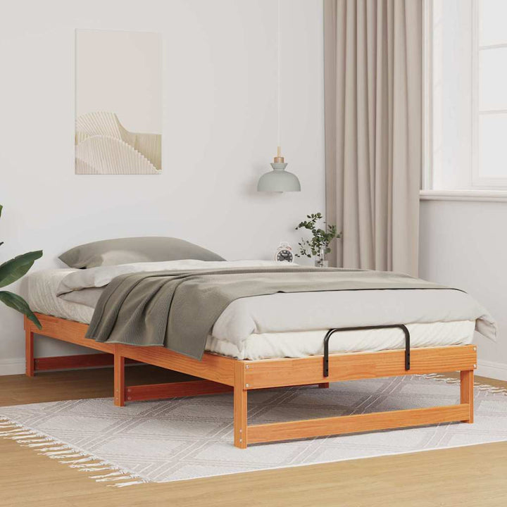 Sengestel Brun 100 x 200 cm Massiv fyrretræ