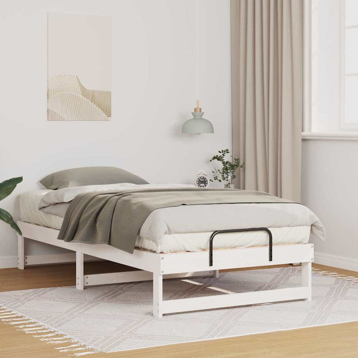 Sengestel Hvid 90 x 200 cm Massiv fyrretræ