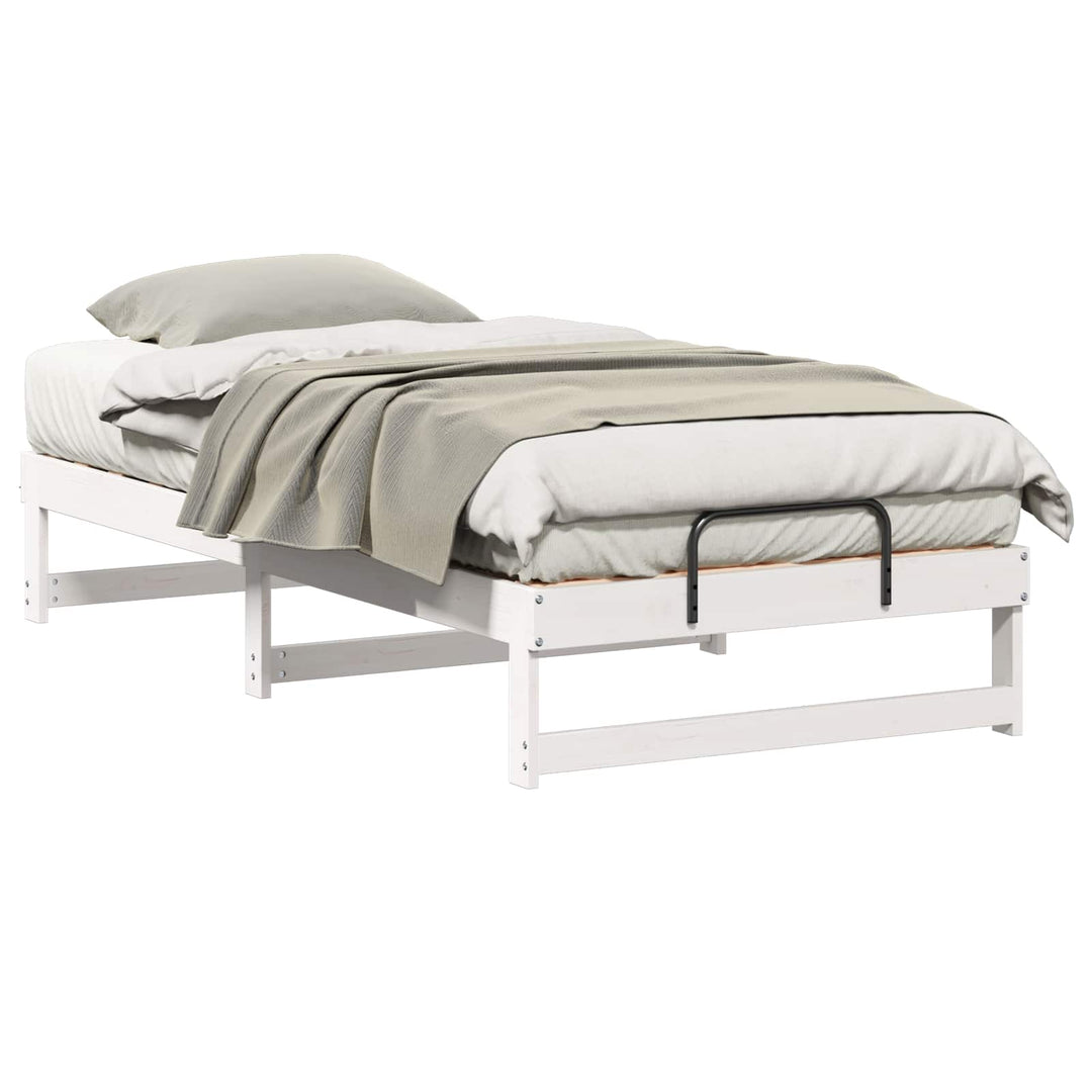 Sengestel Hvid 90 x 200 cm Massiv fyrretræ