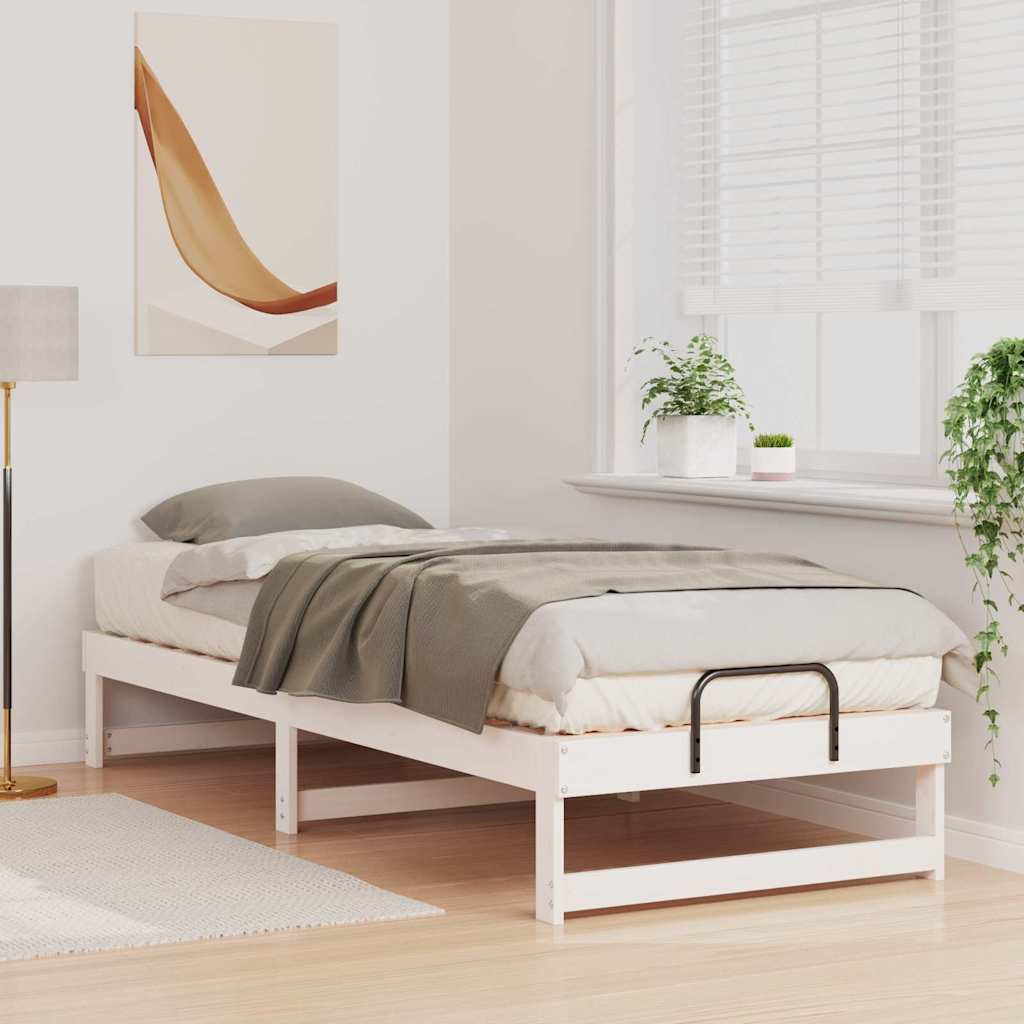 Sengestel Hvid 80 x 200 cm Massiv fyrretræ