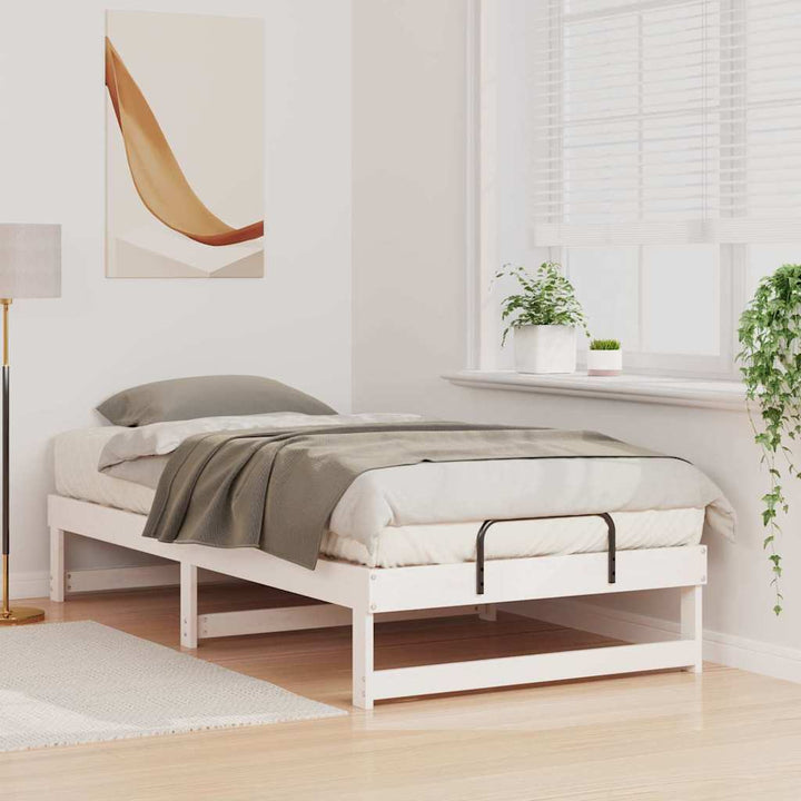 Sengestel Hvid 90 x 190 cm Massiv fyrretræ