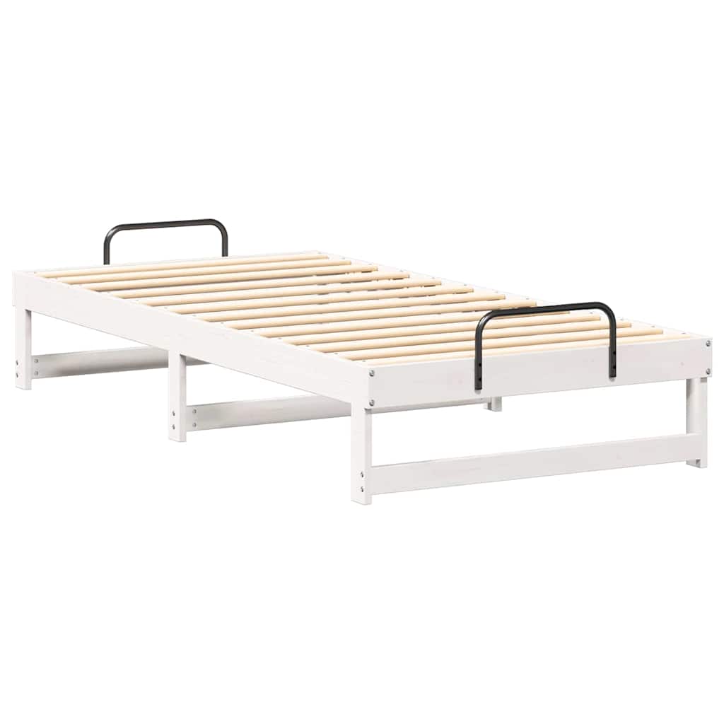 Sengestel Hvid 75 x 190 cm Massiv fyrretræ