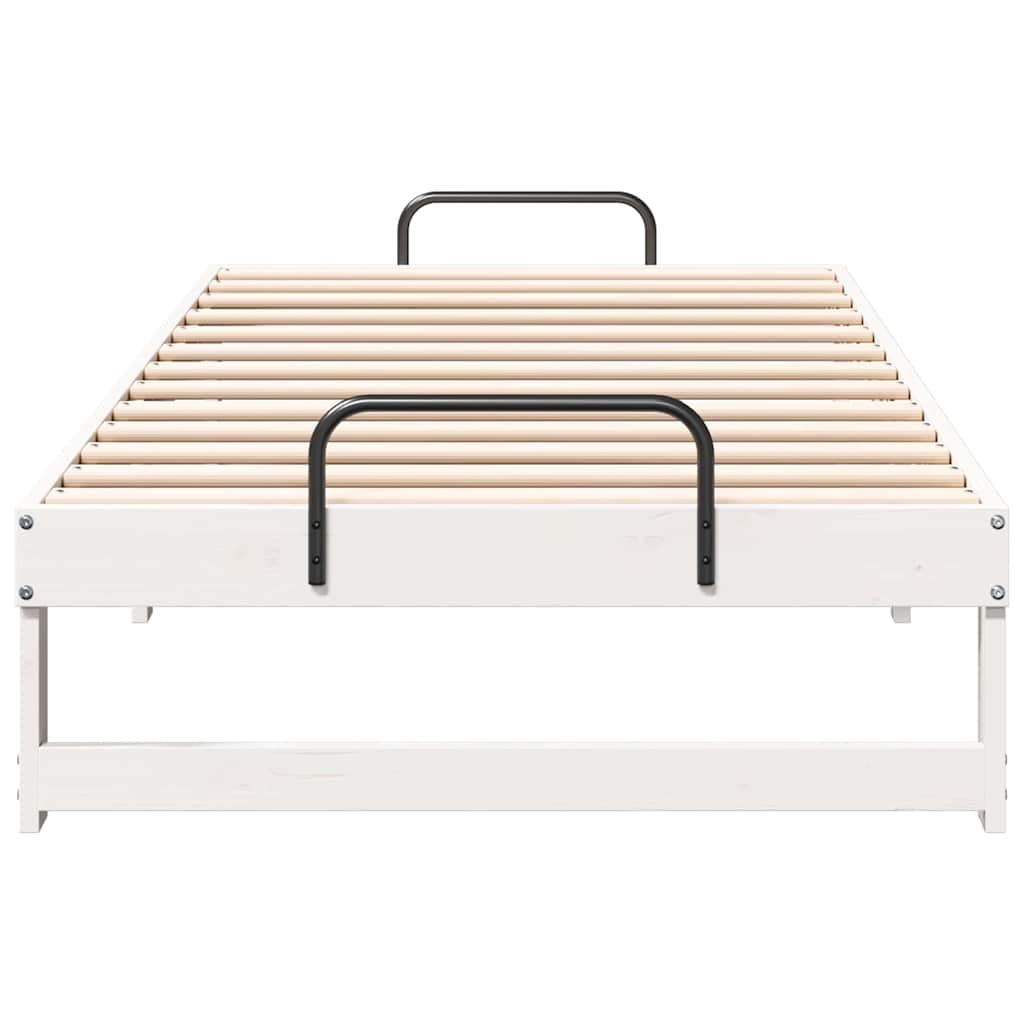 Sengestel Hvid 75 x 190 cm Massiv fyrretræ