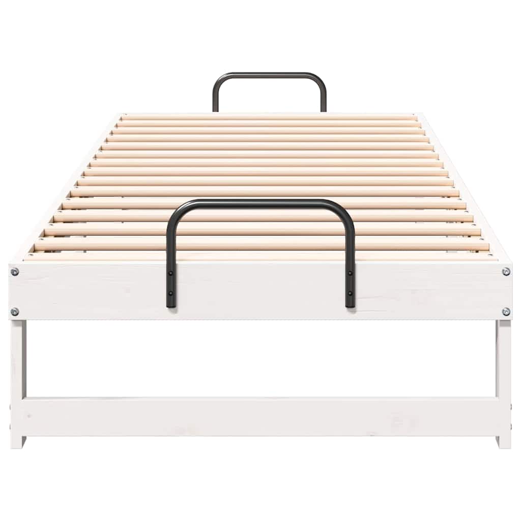 Sengestel Hvid 80 x 210 cm Massiv fyrretræ