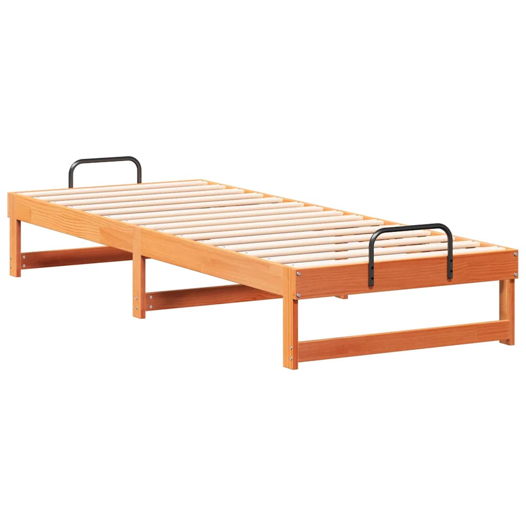 Sengestel Brun 90 x 210 cm Massiv fyrretræ
