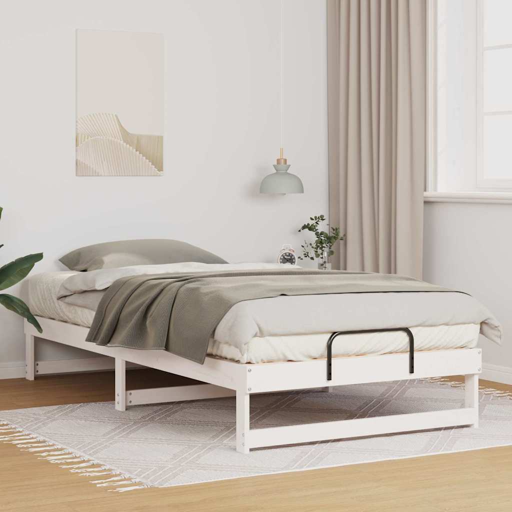 Sengestel Hvid 100 x 210 cm Massiv fyrretræ