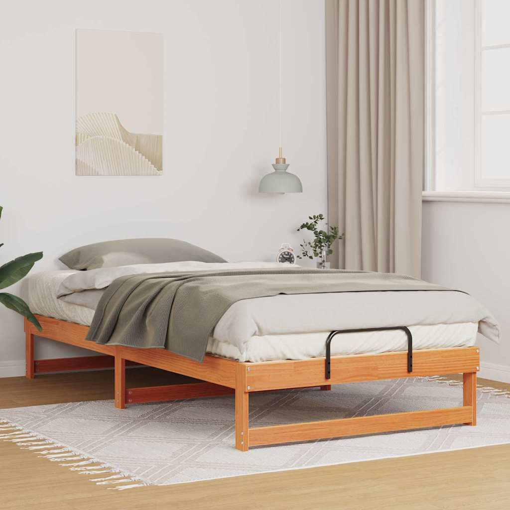 Sengestel Brun 100 x 210 cm Massiv fyrretræ