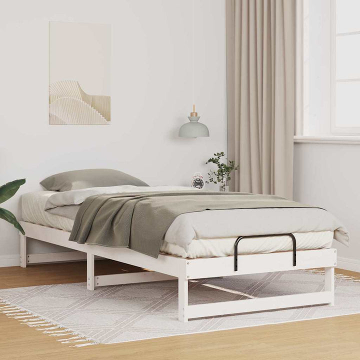 Sengestel Hvid 80 x 220 cm Massiv fyrretræ