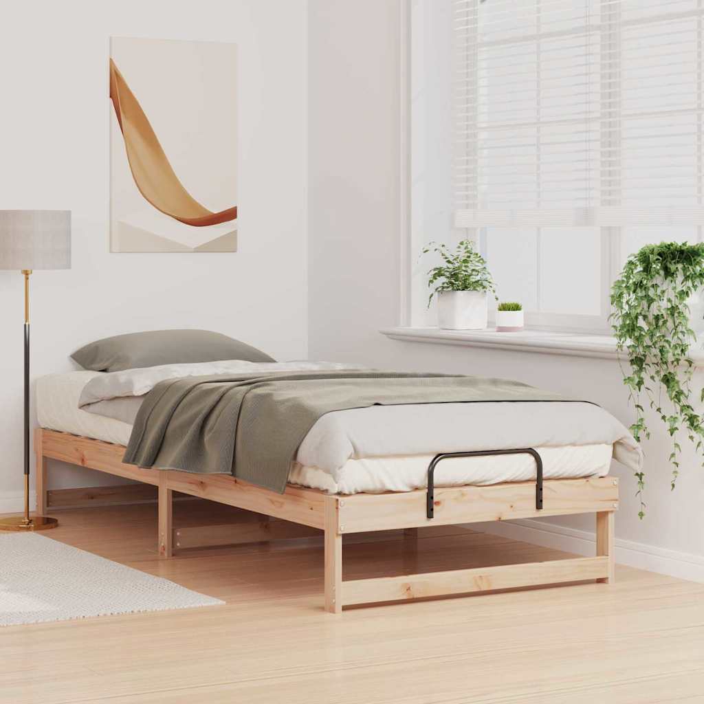 Sengestel Brun 90 x 220 cm Massiv fyrretræ