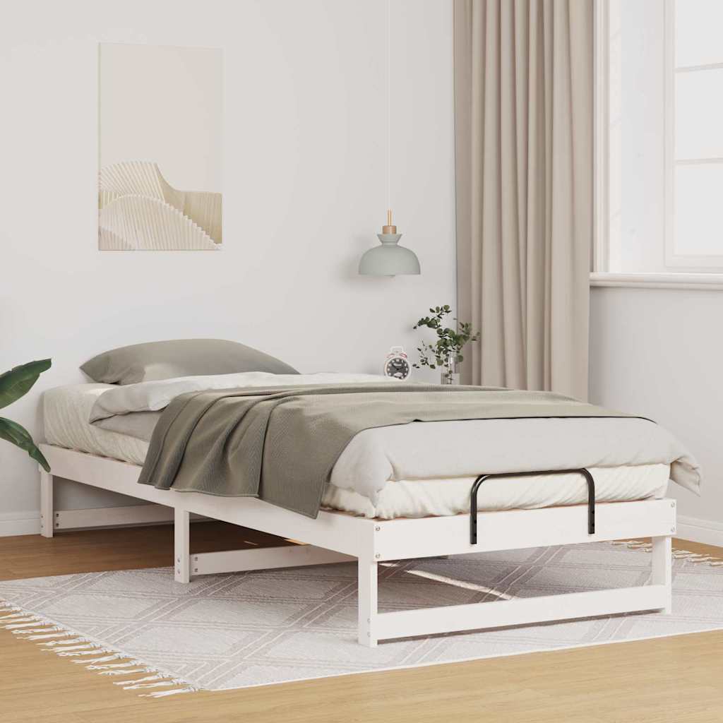 Sengestel Hvid 90 x 220 cm Massiv fyrretræ