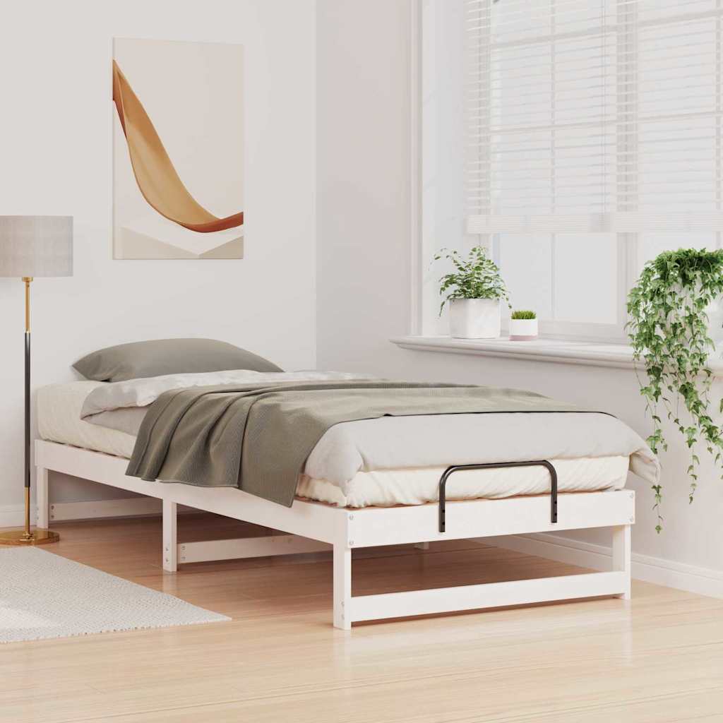Sengestel Hvid 90 x 220 cm Massiv fyrretræ
