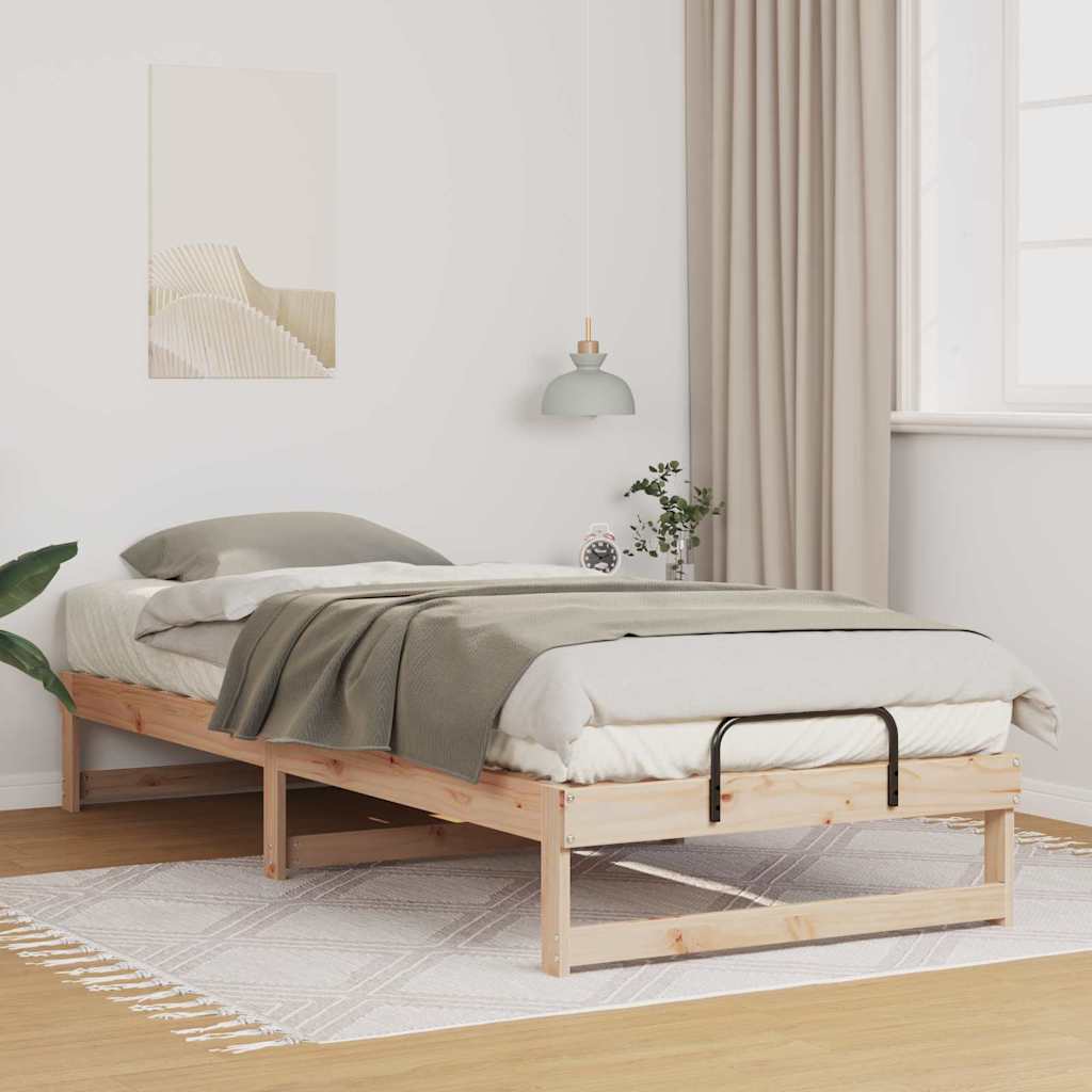 Sengestel Brun 100 x 220 cm Massiv fyrretræ