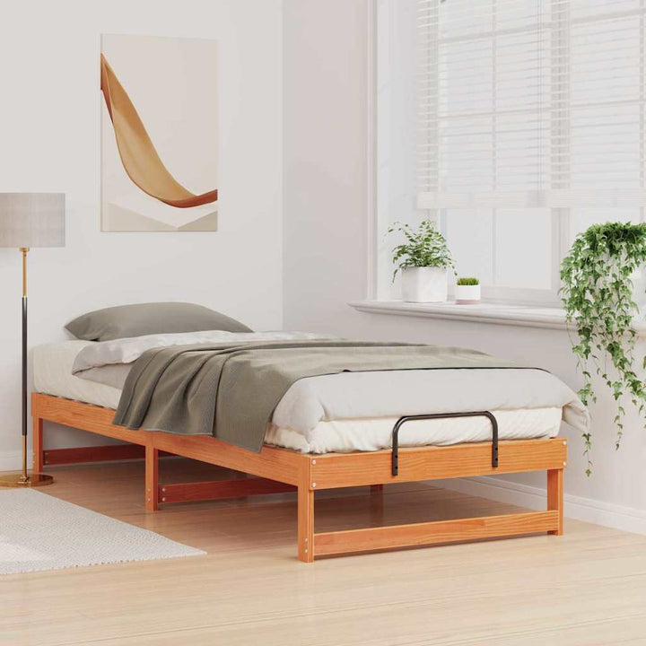 Sengestel Brun 100 x 220 cm Massiv fyrretræ