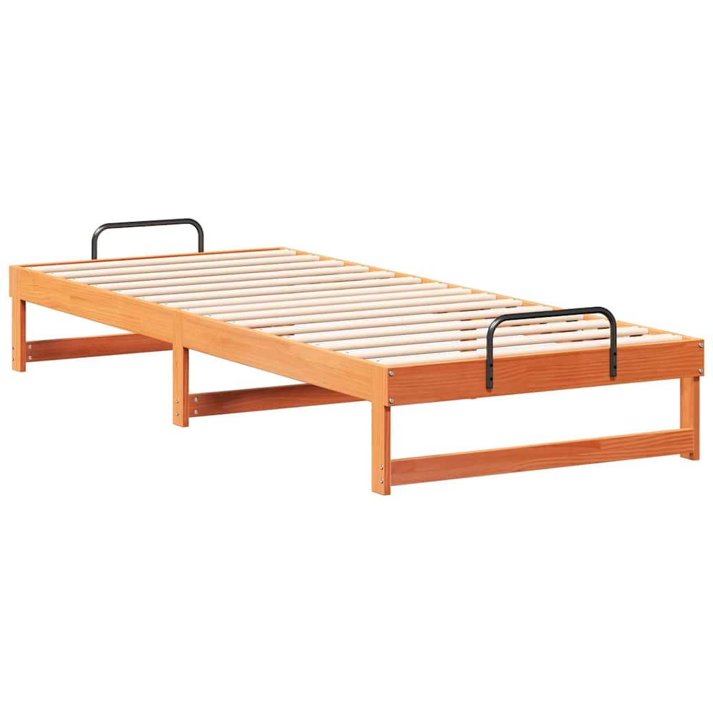 Sengestel Brun 100 x 220 cm Massiv fyrretræ
