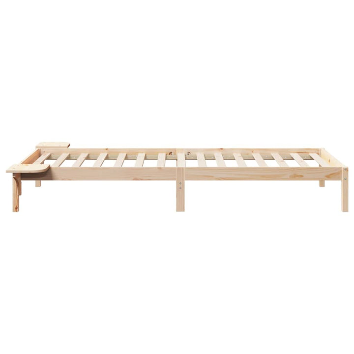 Sengestel med sideborde Naturfarvet 100 x 210 cm