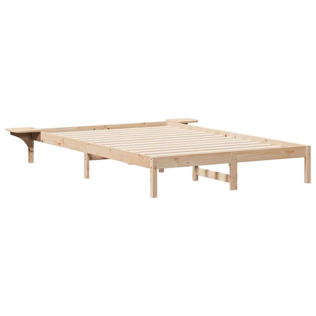 Sengestel med sideborde Naturfarvet 160 x 210 cm